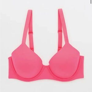 NWT Aerie 36B Smoothez Mesh Unlined Sheer Sexy Balconette Hot Pink Bra